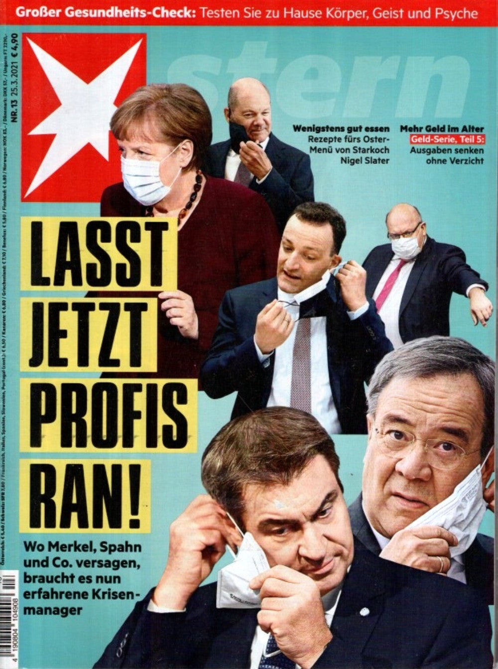 Stern Magazin Deutschland 2021-13 Angela Merkel Jens Spahn Olaf Scholz Markus Söder Armin Laschet