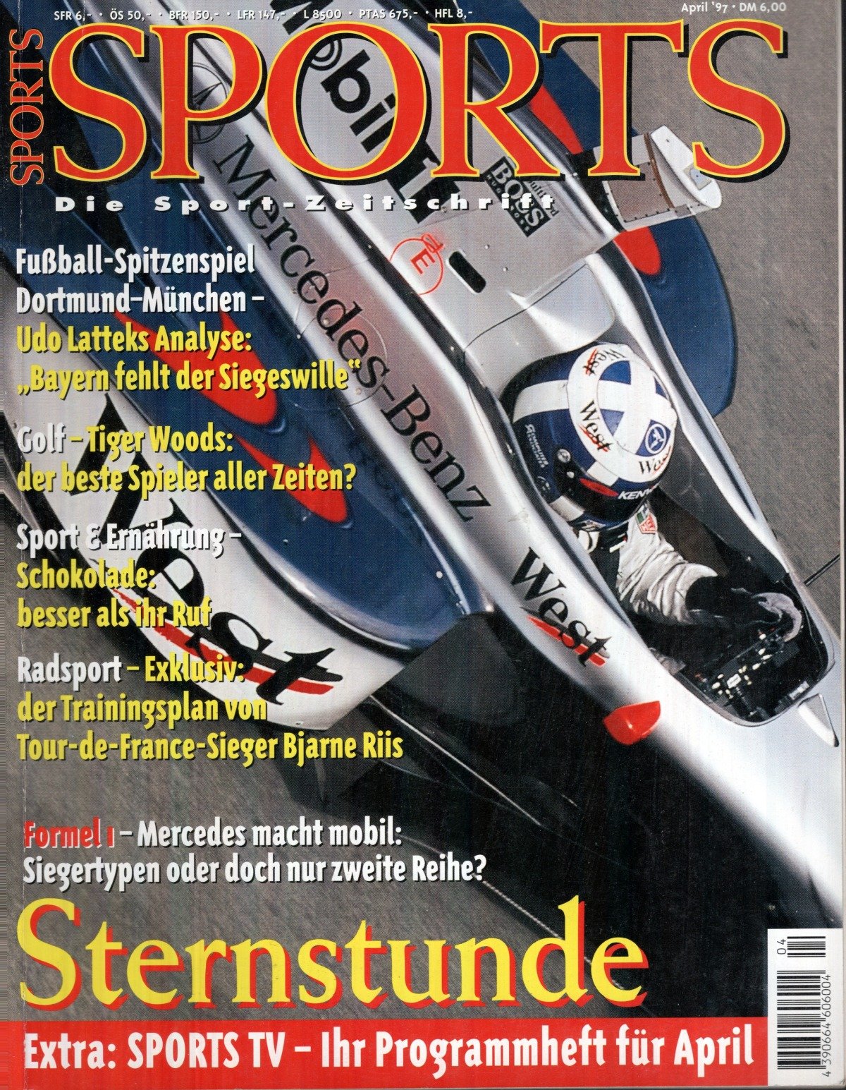 Sports Magazin Deutschland 1997-04 Tiger Woods Udo Lattek Bjarne Riis