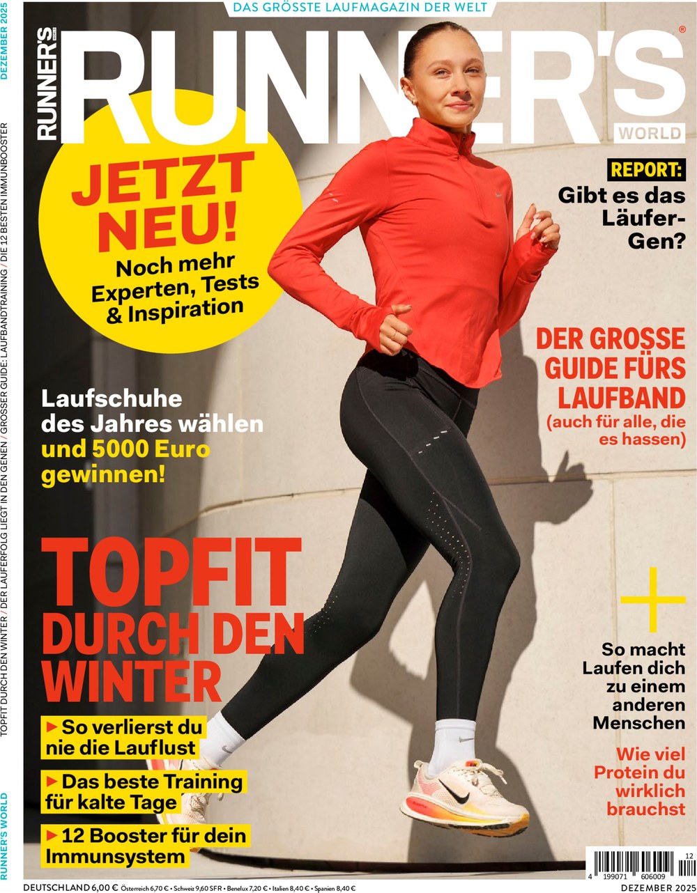 Runner's World Magazin Deutschland 2025-12 Laufen Wintertraining Laufschuhe