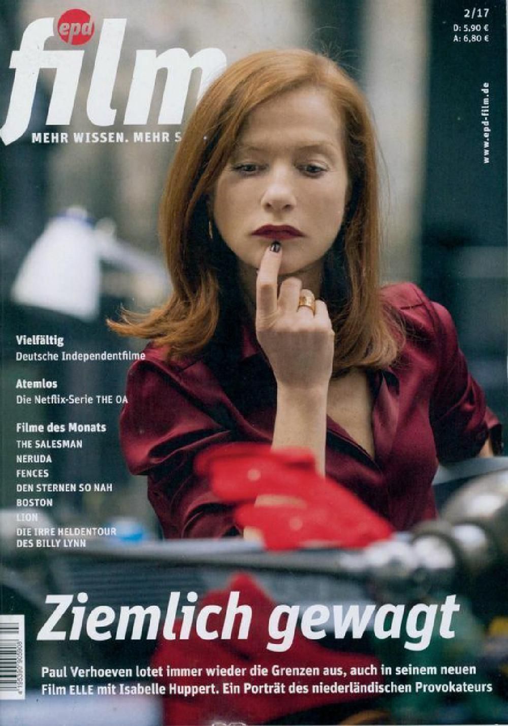 EPD Film Magazin Deutschland 2017-02 Isabelle Huppert