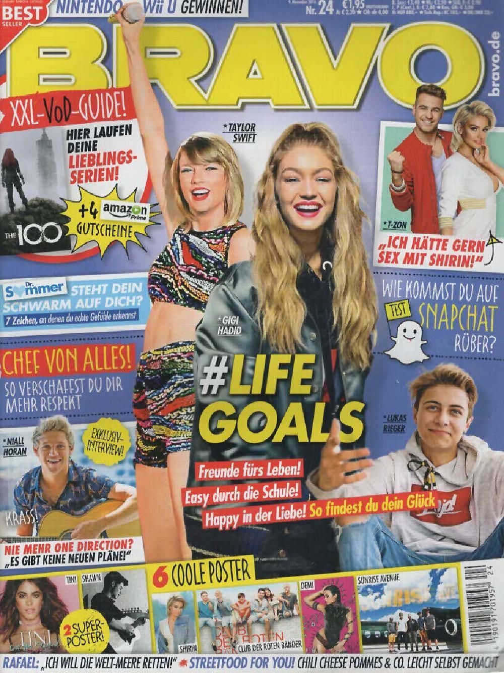 Bravo Magazin Deutschland 2016-24 Taylor Swift Gigi Hadid Niall Horan