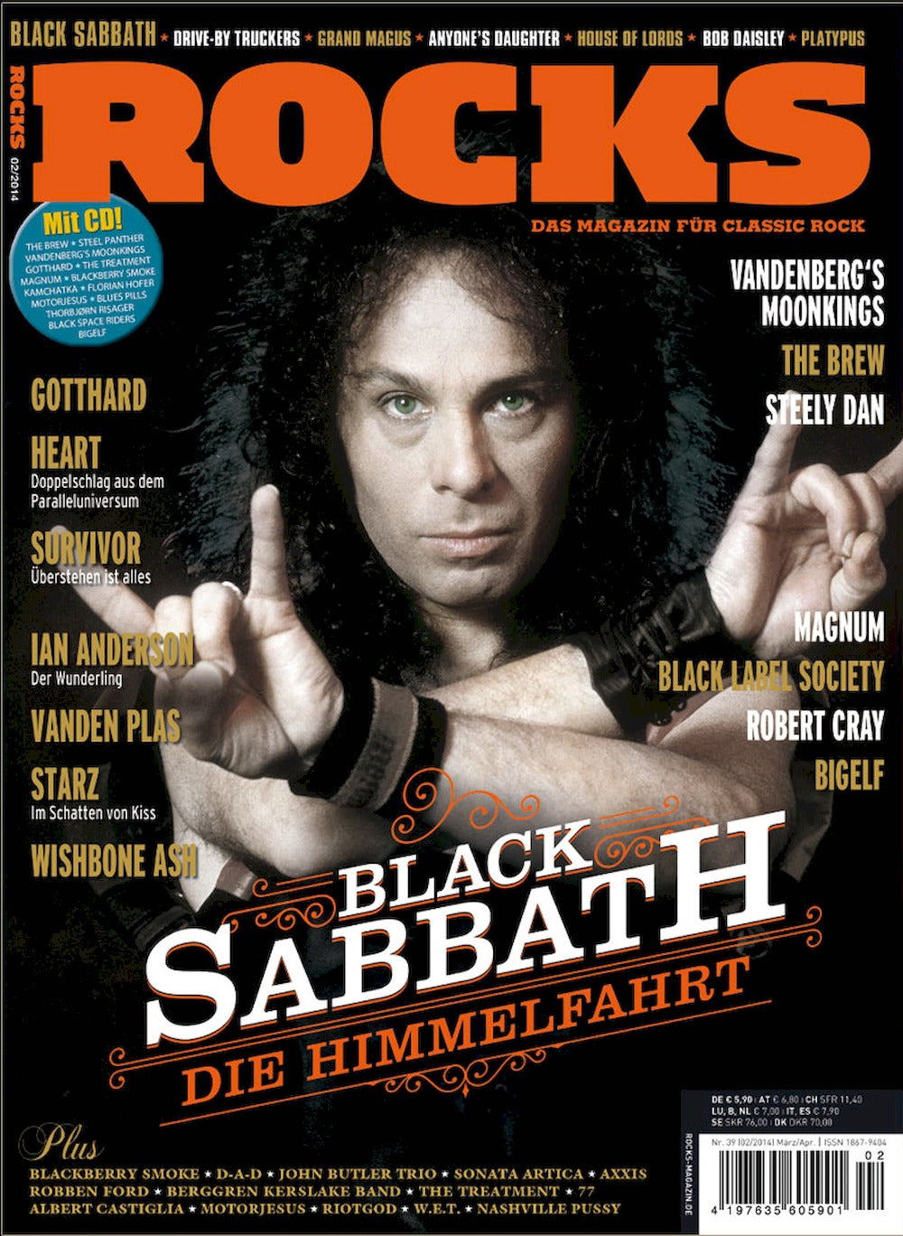 Rocks Magazin Deutschland 2014 #39 Black Sabbath Dio Gotthard Heart Ian Anderson