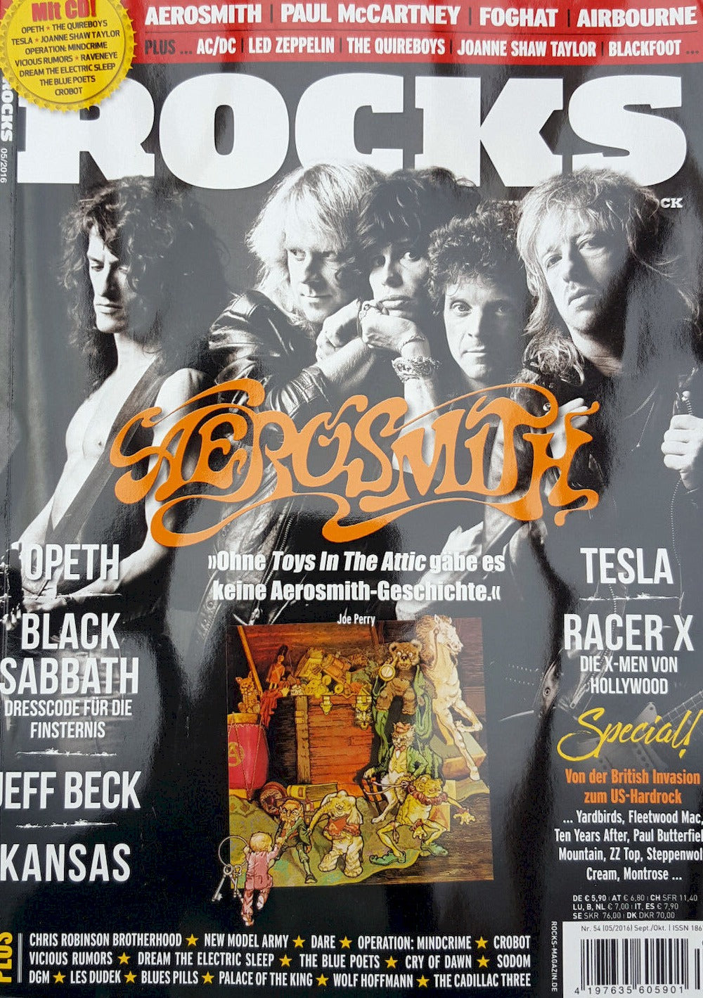 Rocks Magazin Deutschland 2016 #54 Aerosmith Opeth Black Sabbath Kansas Jeff Beck