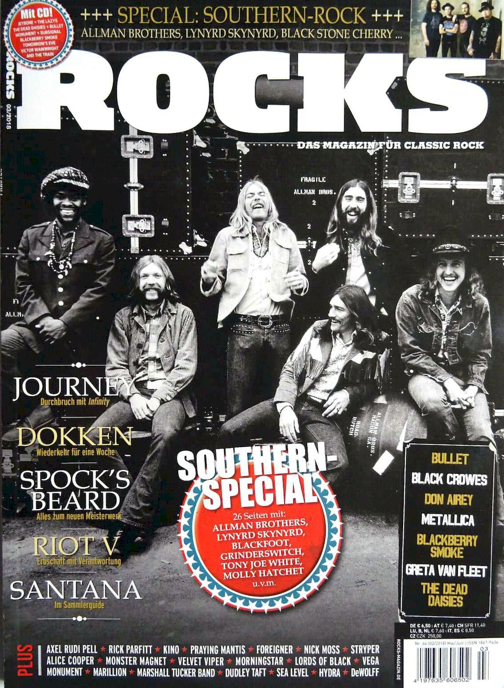 Rocks Magazin Deutschland 2018 #64 Journey Dokken Santana Riot The Allman Brothers Band