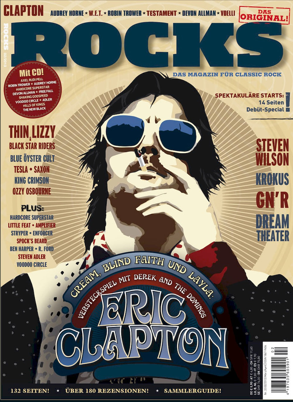 Rocks Magazin Deutschland 2013 #33 Eric Clapton Thin Lizzy Steven Wilson Krokus Dream Theater