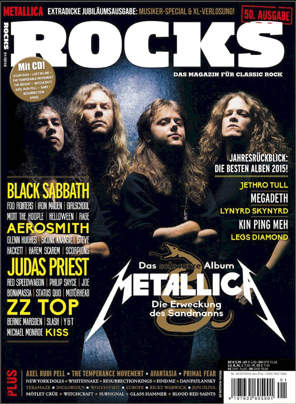 Rocks Magazin Deutschland 2016 #50 Metallica Black Sabbath Aerosmith Judas Priest