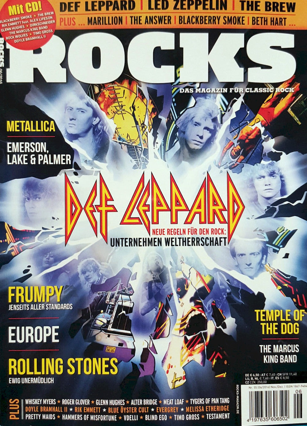 Rocks Magazin Deutschland 2016-06 Def Leppard Frumpy Europe Rolling Stones