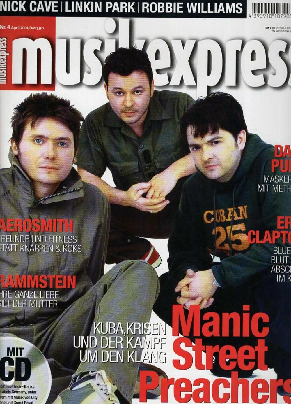 Musikexpress Magazin Deutschland 2001-04 Manic Street Preachers Aerosmith