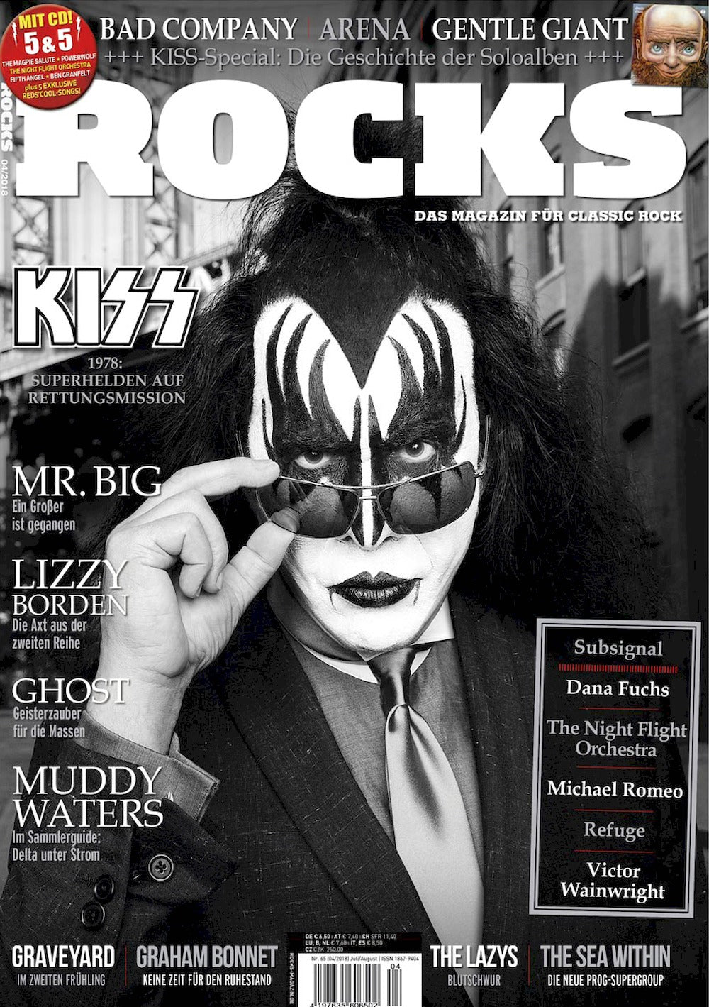Rocks Magazin Deutschland 2018 #65 Kiss Lizzy Borden Ghost Muddy Waters Graveyard