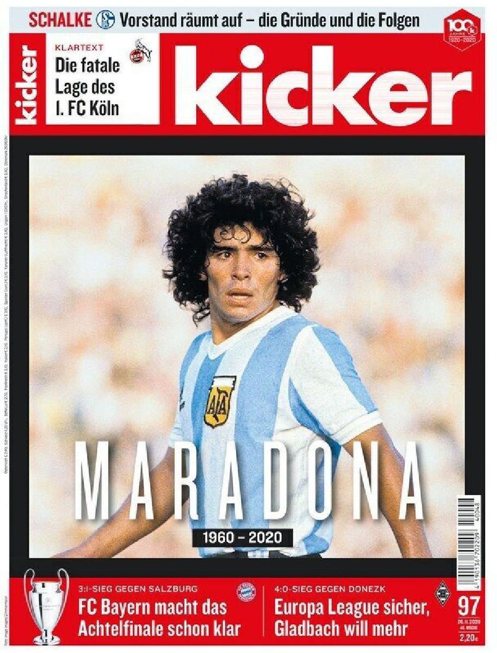 Kicker Magazin Deutschland 2020-097 Diego Maradona