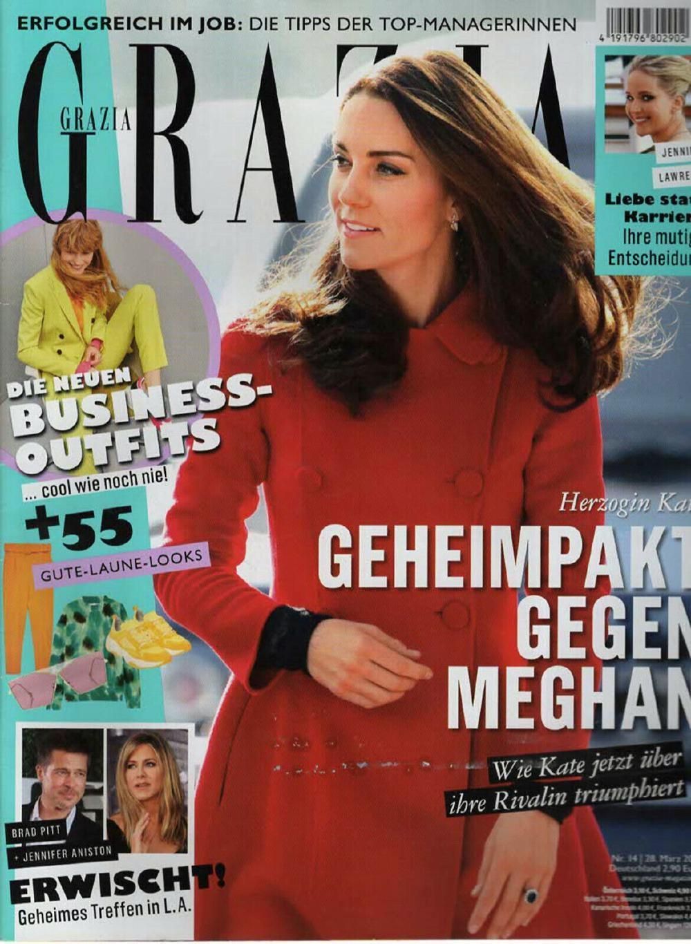 Grazia Magazin Deutschland 2019-14 Kate Jennifer Lawrence Brad Pitt Aniston