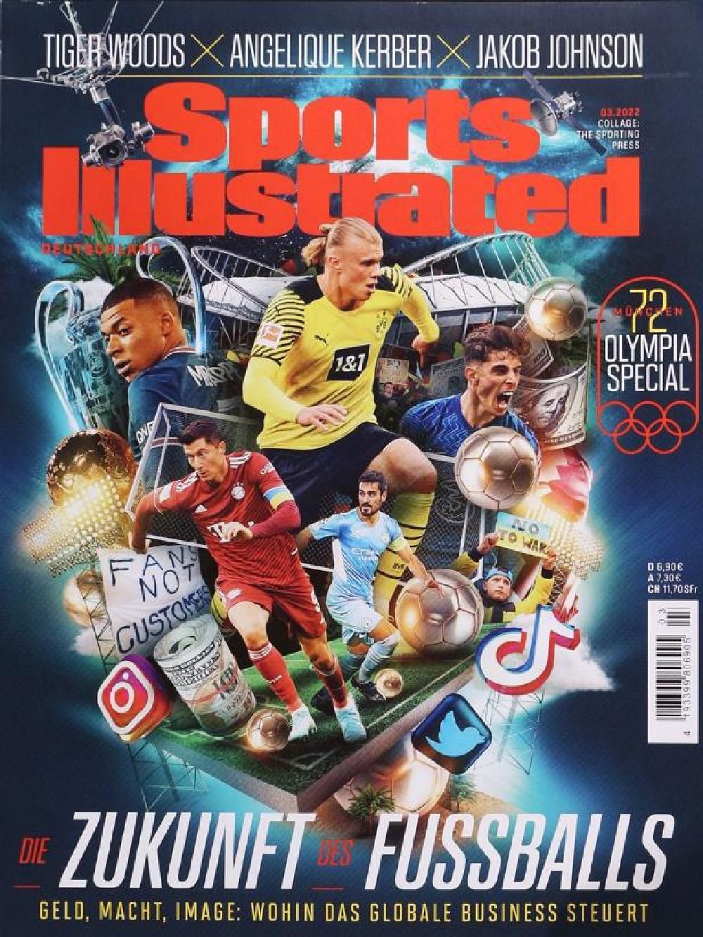 Sports Illustrated Magazin Deutschland 2022-03 Mbappe Haaland Däbritz