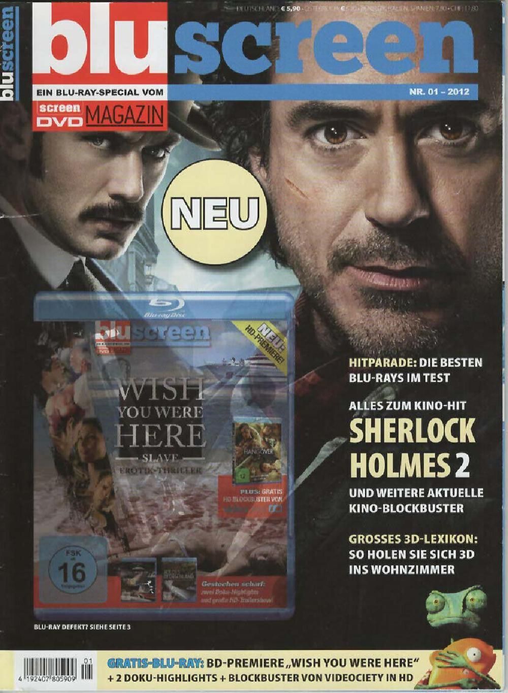 Blue Screen Magazin Deutschland 2012-01 Robert Downey Jr. Jude Law