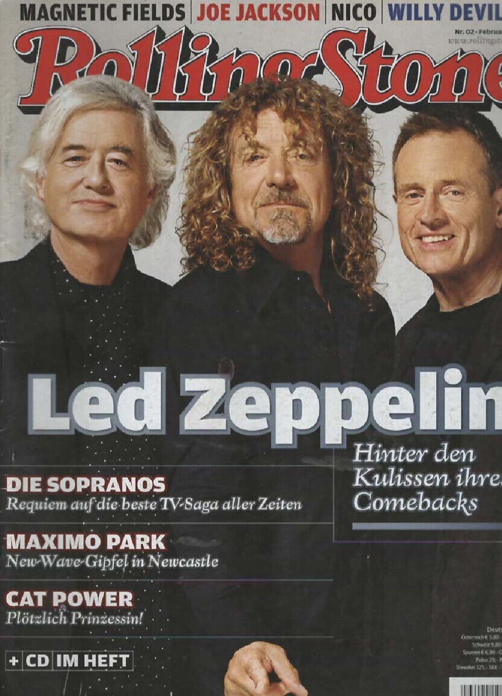 Rolling Stone Magazin Deutschland 2008-02 Led Zeppelin Maximo Park Cat Power