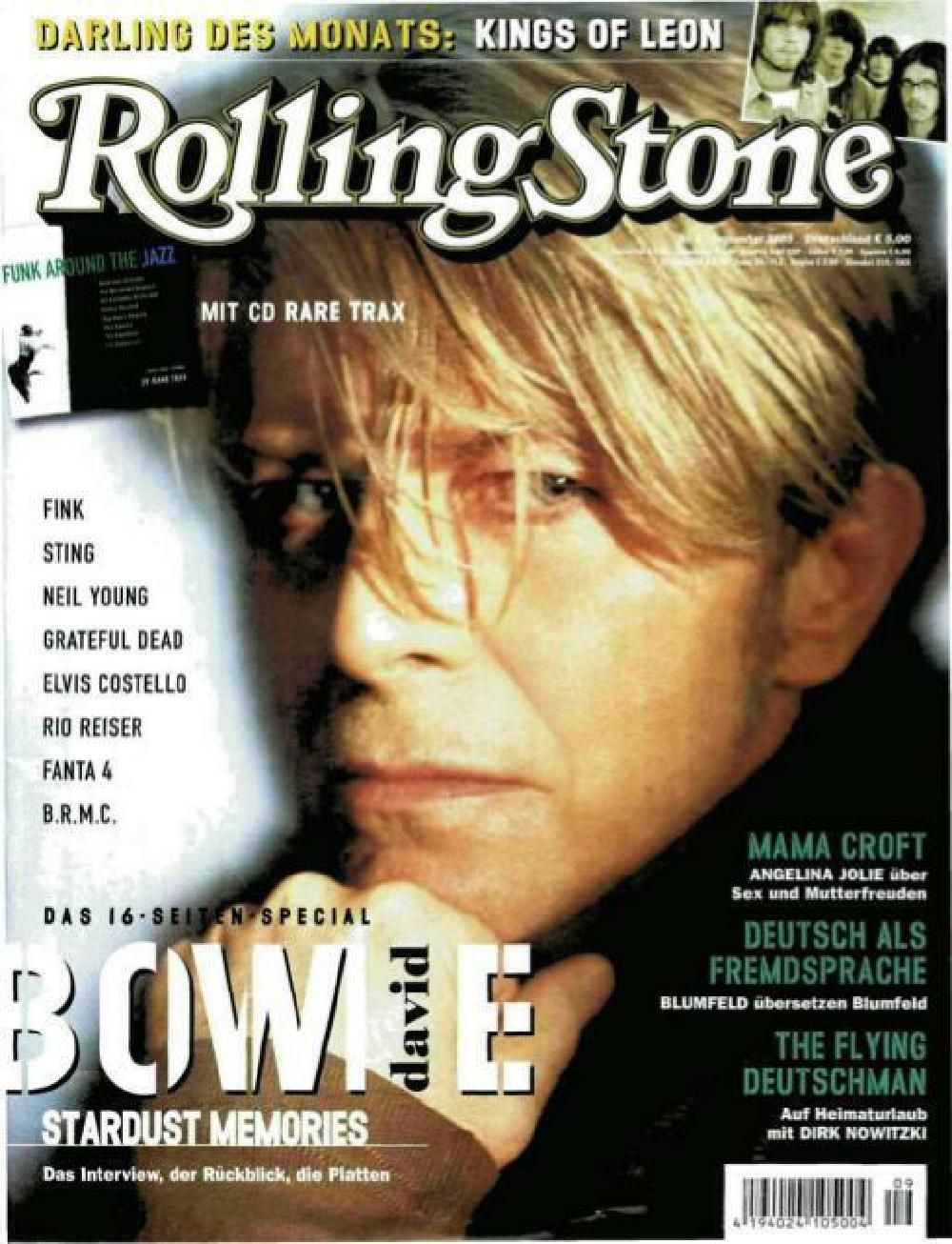 Rolling Stone Magazin Deutschland 2003-09 David Bowie Angelina Jolie Neil Young