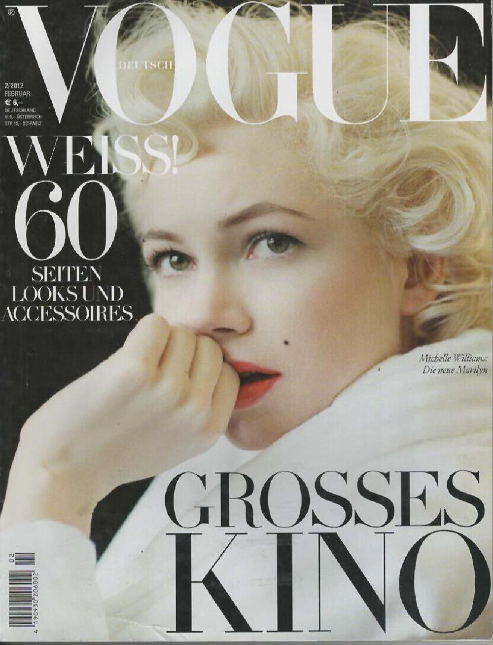 Vogue Magazin Deutschland 2012-02 Michelle Williams Marilyn Monroe