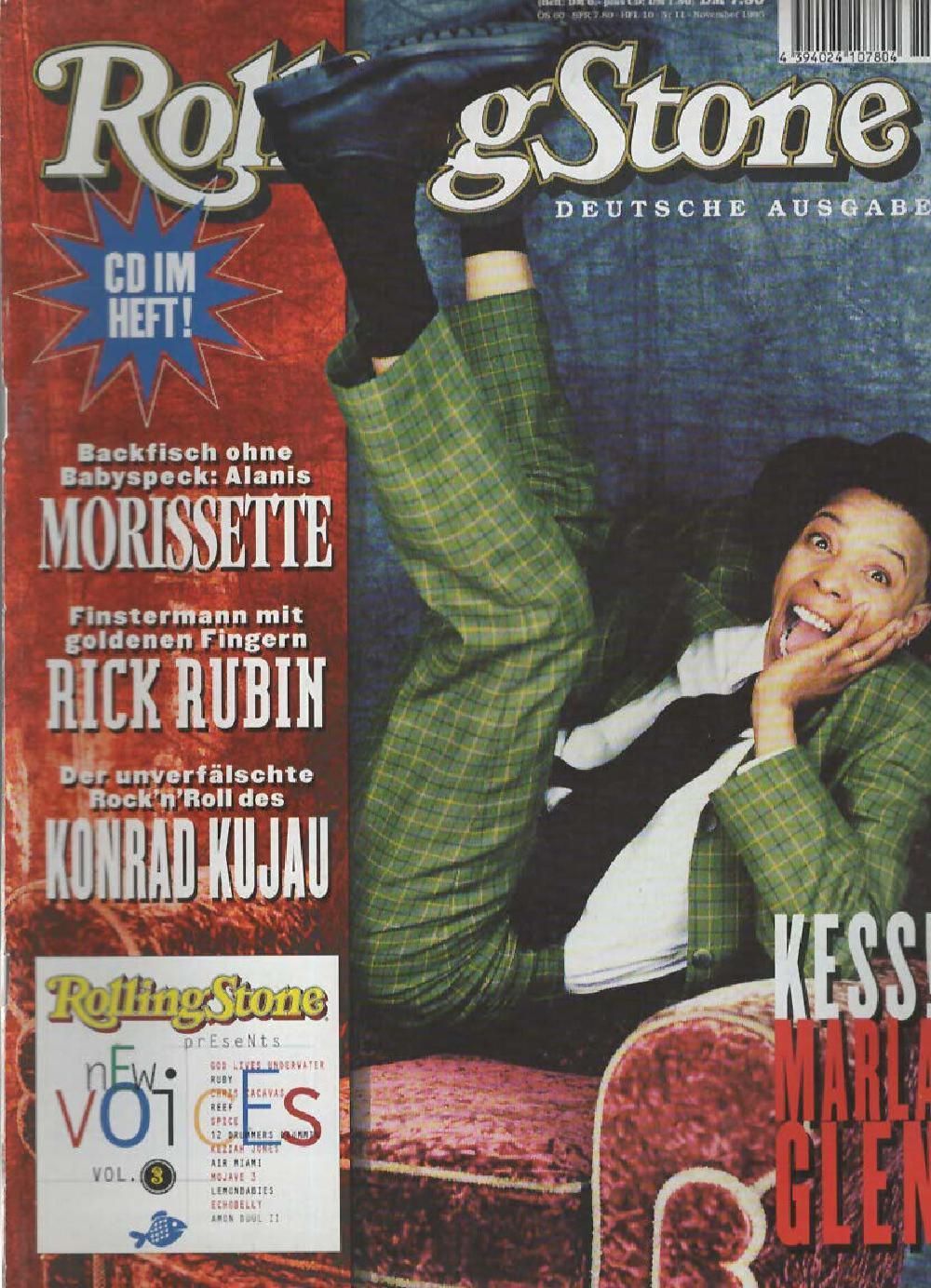 Rolling Stone Magazin Deutschland 1995-11 Marla Glen Alanis Morissette Rick Rubin