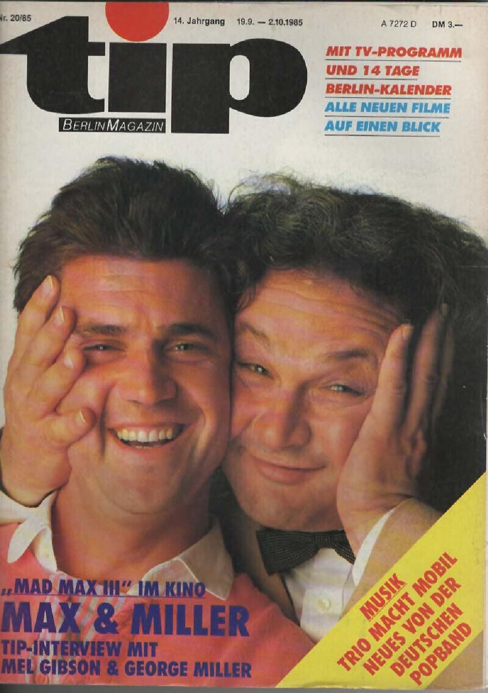 Tip Berlin Magazin Deutschland 1985-20 Mel Gibson George Miller