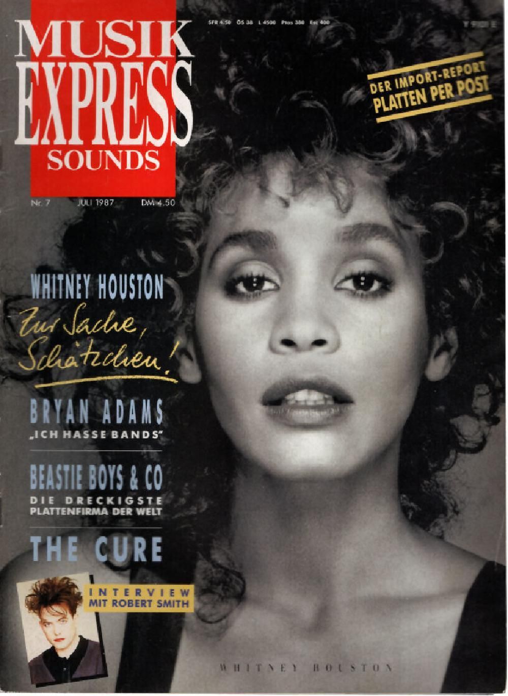 Musikexpress Magazin Deutschland 1987-07 Whitney Houston Robert Smith