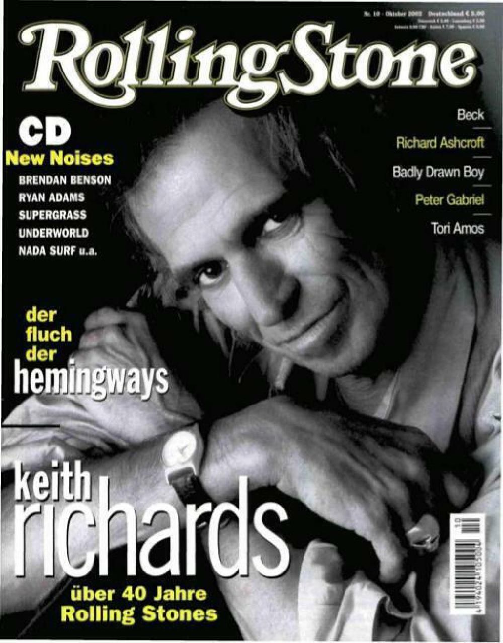 Rolling Stone Magazin Deutschland 2002-10 Keith Richards Peter Gabriel Tori Amos