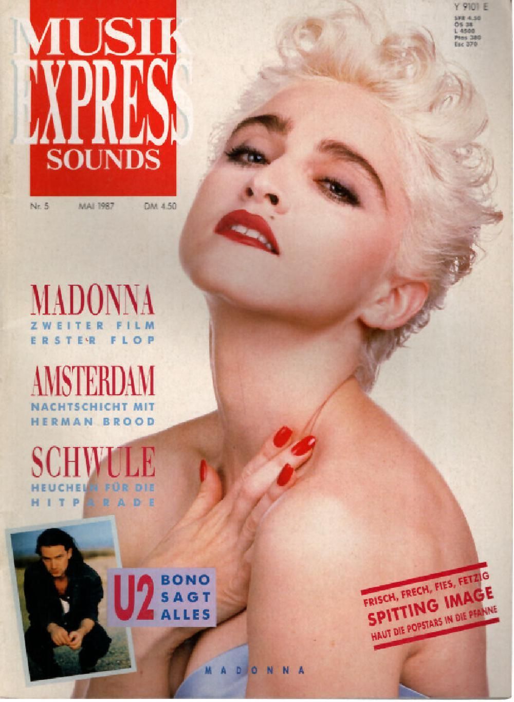 Musikexpress Magazin Deutschland 1987-05 Madonna U2 Bono Herman Brood U2