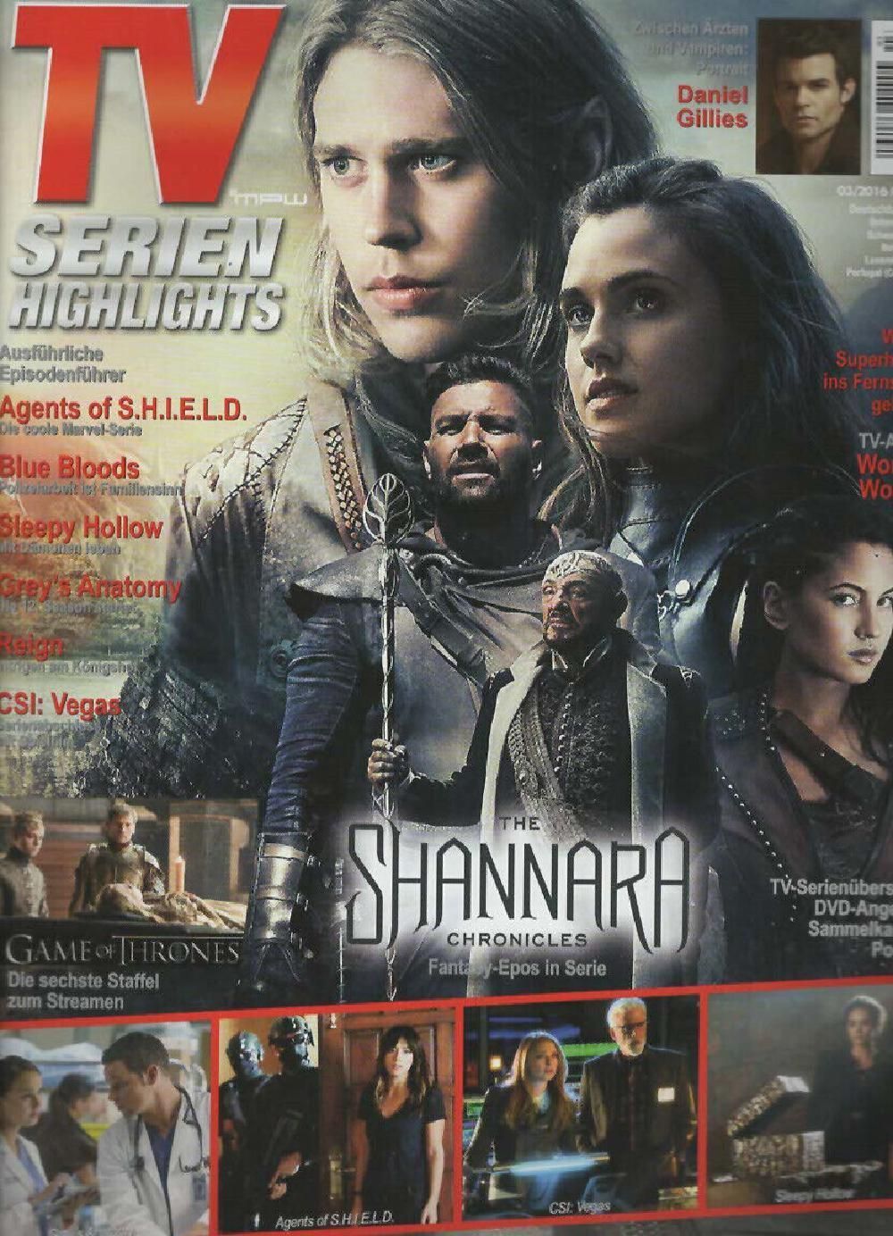 TV Serien Highlights Magazin Deutschland 2016 #242 Shannara Daniel Gillies