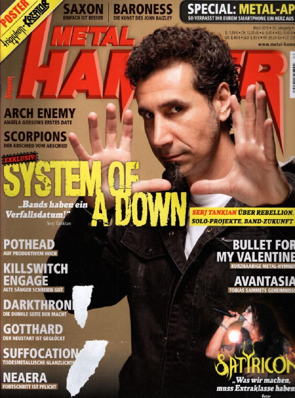Metal Hammer Magazin Deutschland 2013-03 System Of A Down Arch Enemy