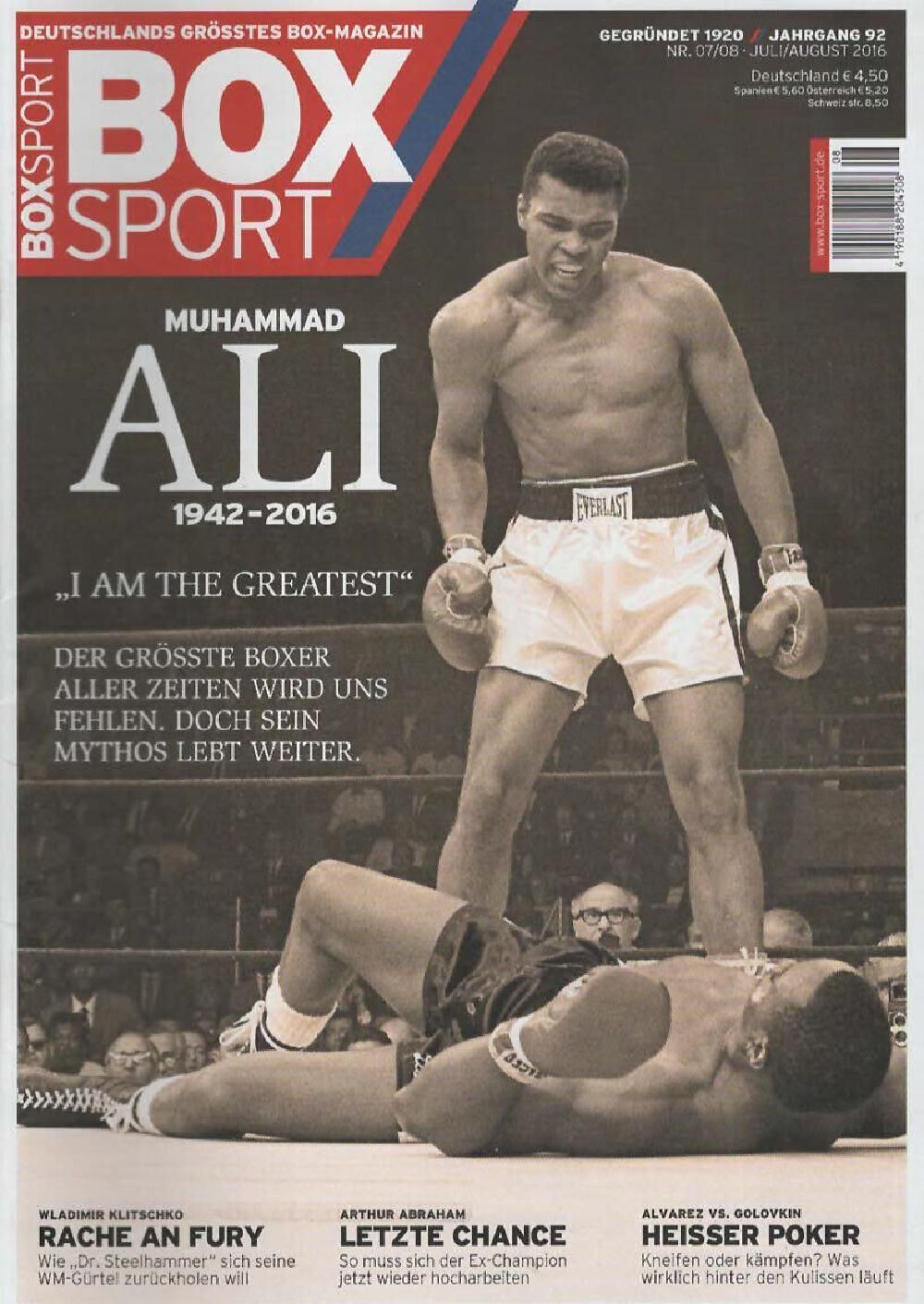 Boxsport Magazin Deutschland 2016-07+08 Muhammad Ali