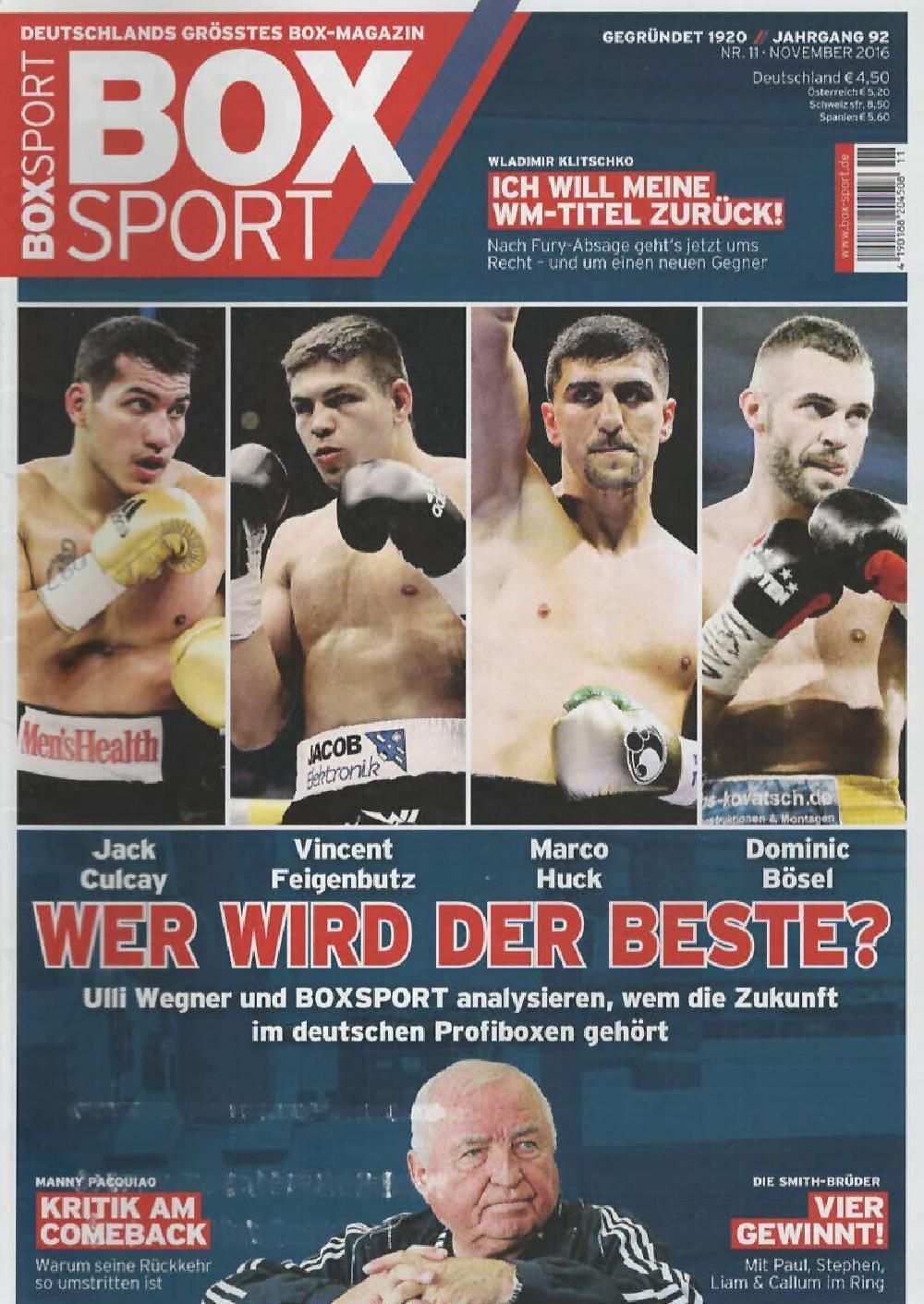 Boxsport Magazin Deutschland 2016-11 Klitschko Fury McGregor