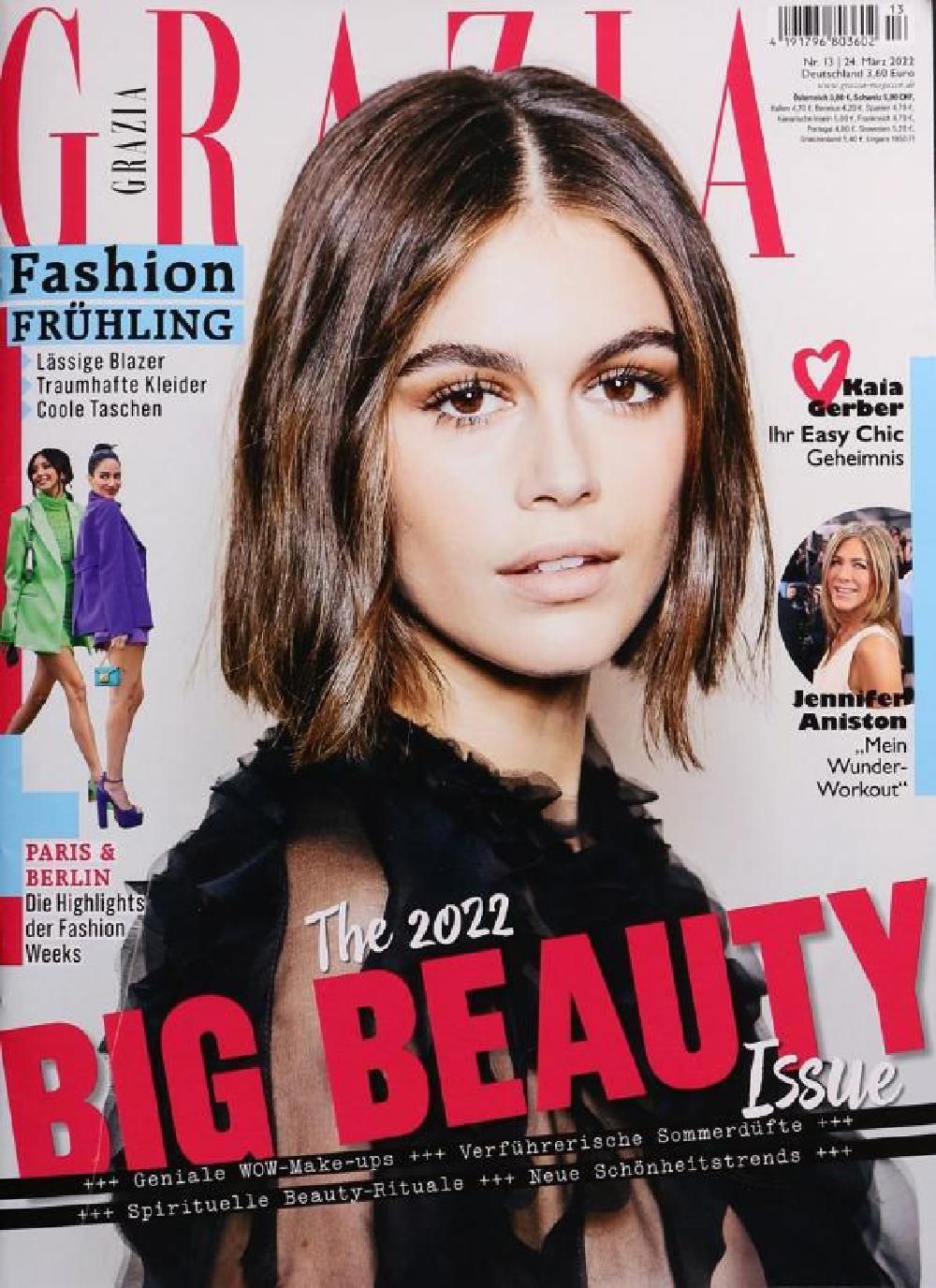 Grazia Magazin Deutschland 2022-13 Kaia Gerber Jennifer Aniston