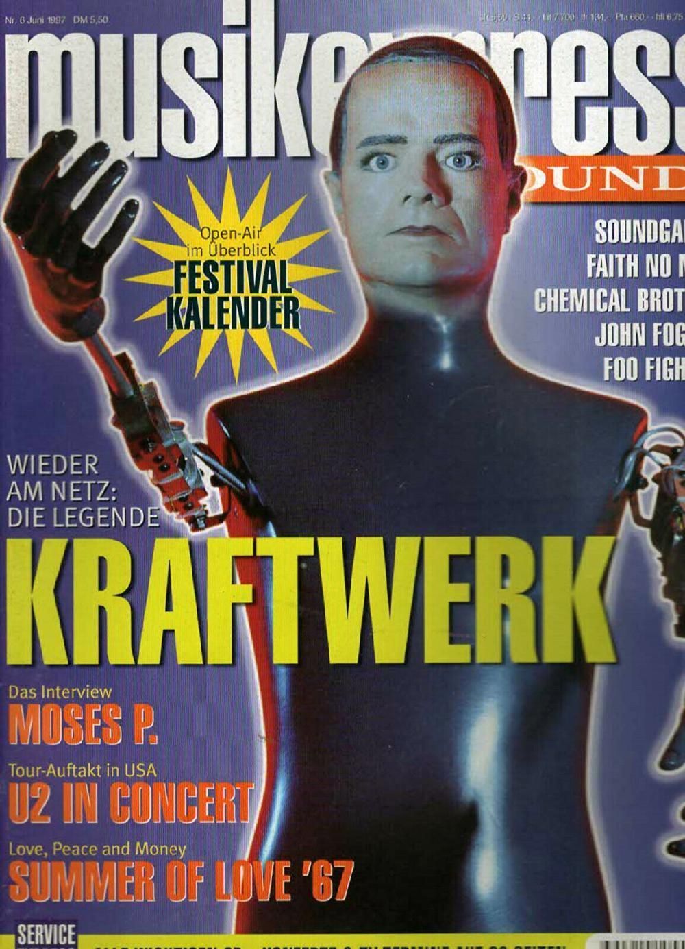 Musikexpress Magazin Deutschland 1997-06 Kraftwerk U2 Soundgarden Faith No More U2