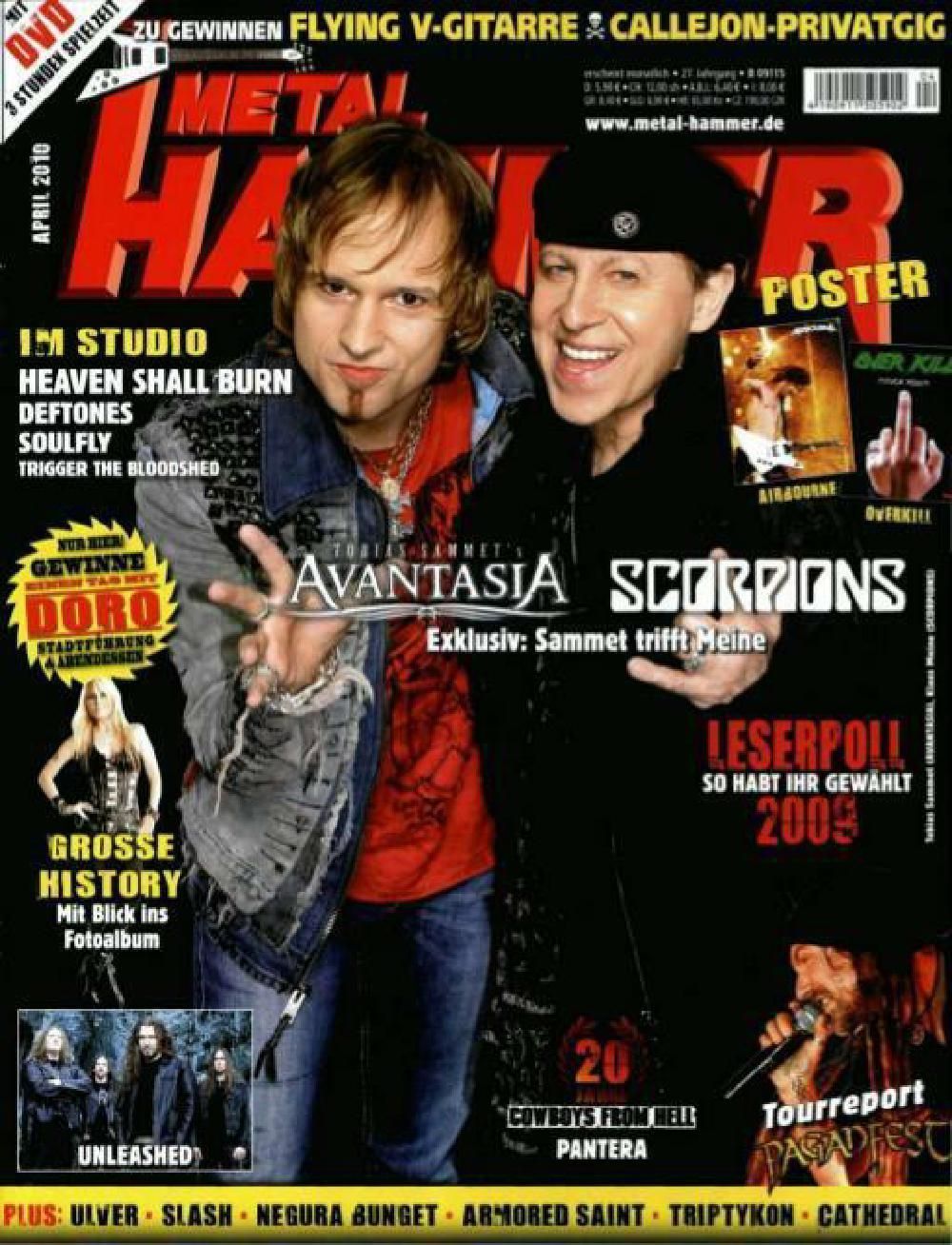 Metal Hammer Magazin Deutschland 2010-04 Avantasia Scorpions Doro Unleashed Tobias Sammet