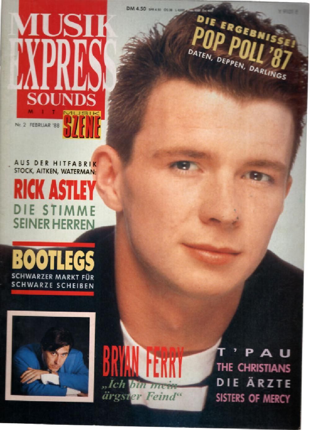 Musikexpress Magazin Deutschland 1988-02 Rick Astley Bryan Ferry T`Pau T'Pau