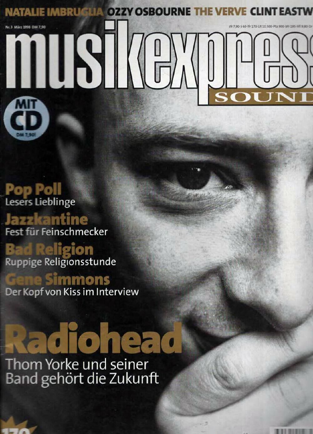 Musikexpress Magazin Deutschland 1998-03 Radiohead Thom Yorke Gene Simmons