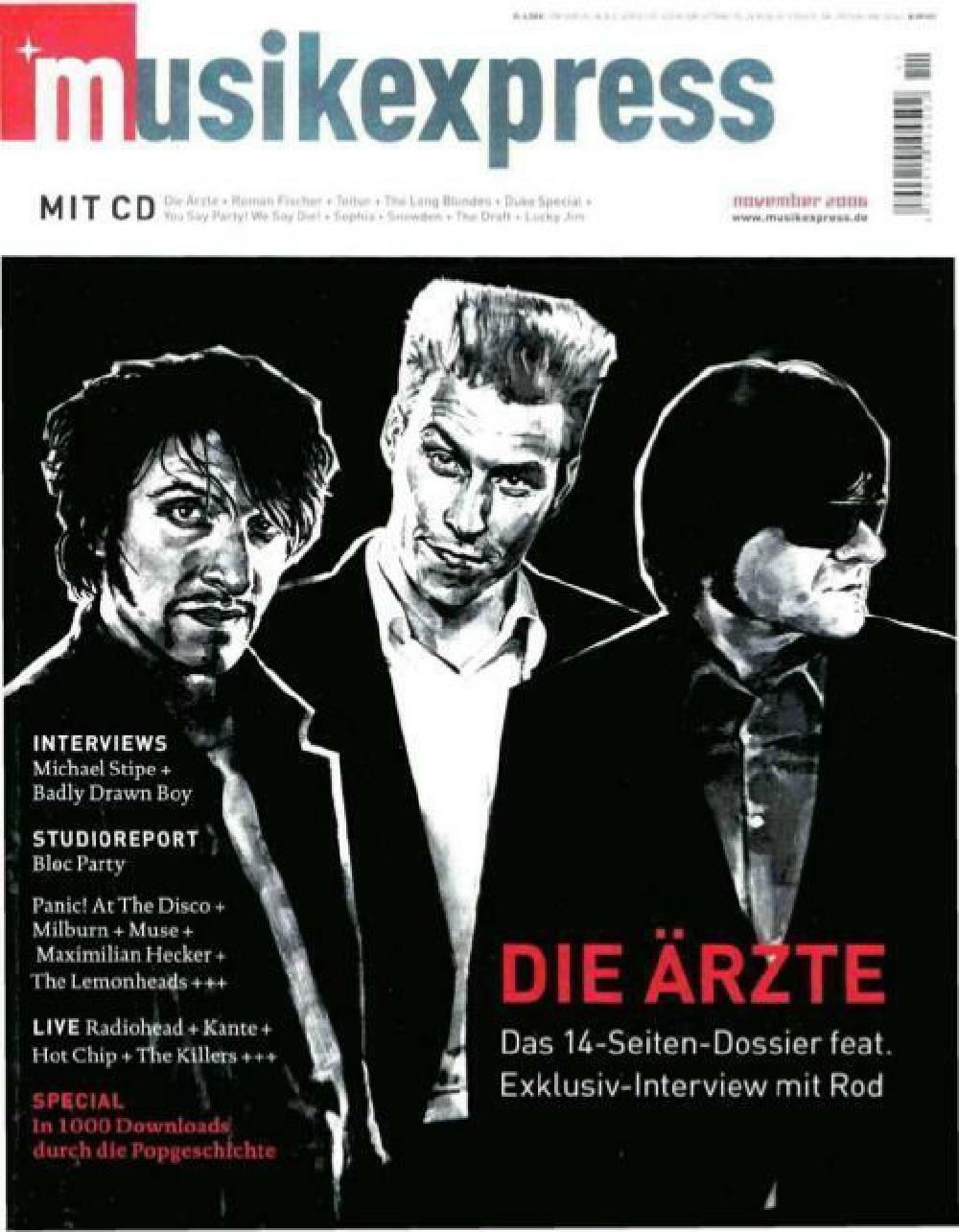 Musikexpress Magazin Deutschland 2006-11 Die Ärzte Bloc Party Michael Stipe