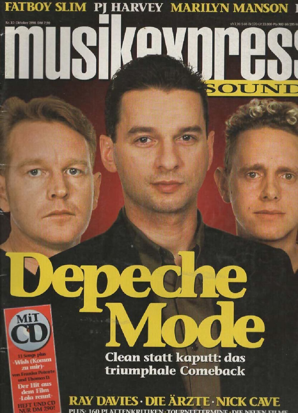Musikexpress Magazin Deutschland 1998-10 Depeche Mode Ray Davies Nick Cave