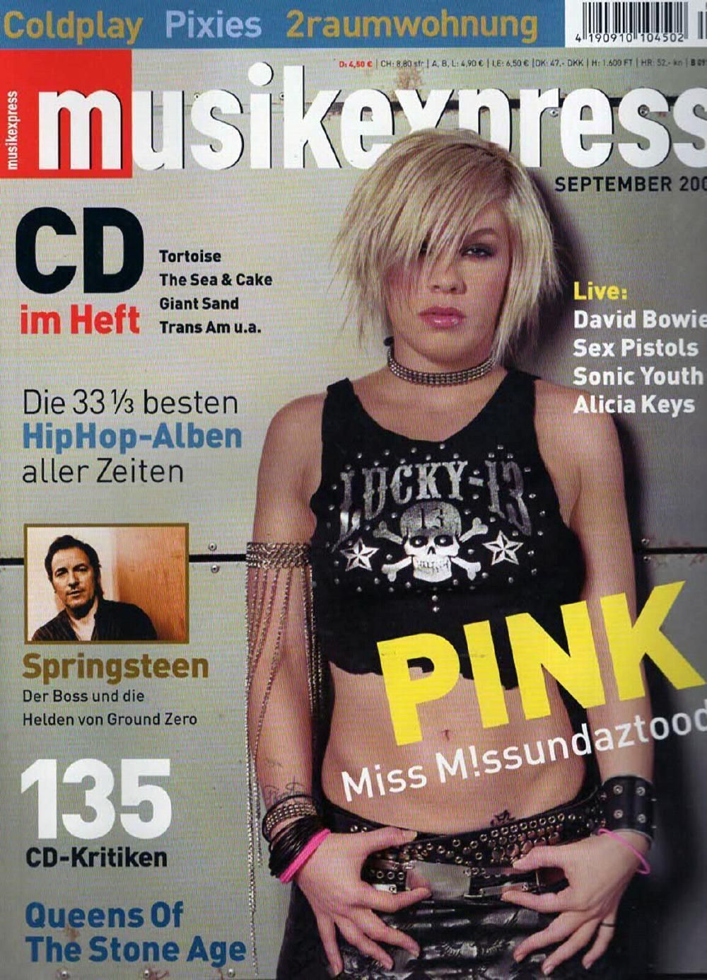 Musikexpress Magazin Deutschland 2002-09 Pink Bruce Springsteen David Bowie