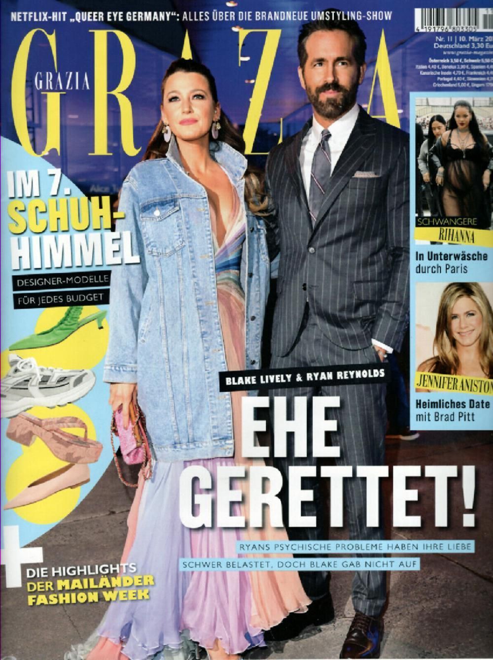 Grazia Magazin Deutschland 2022-11 Blake Lively Ryan Reynolds Rihanna Aniston