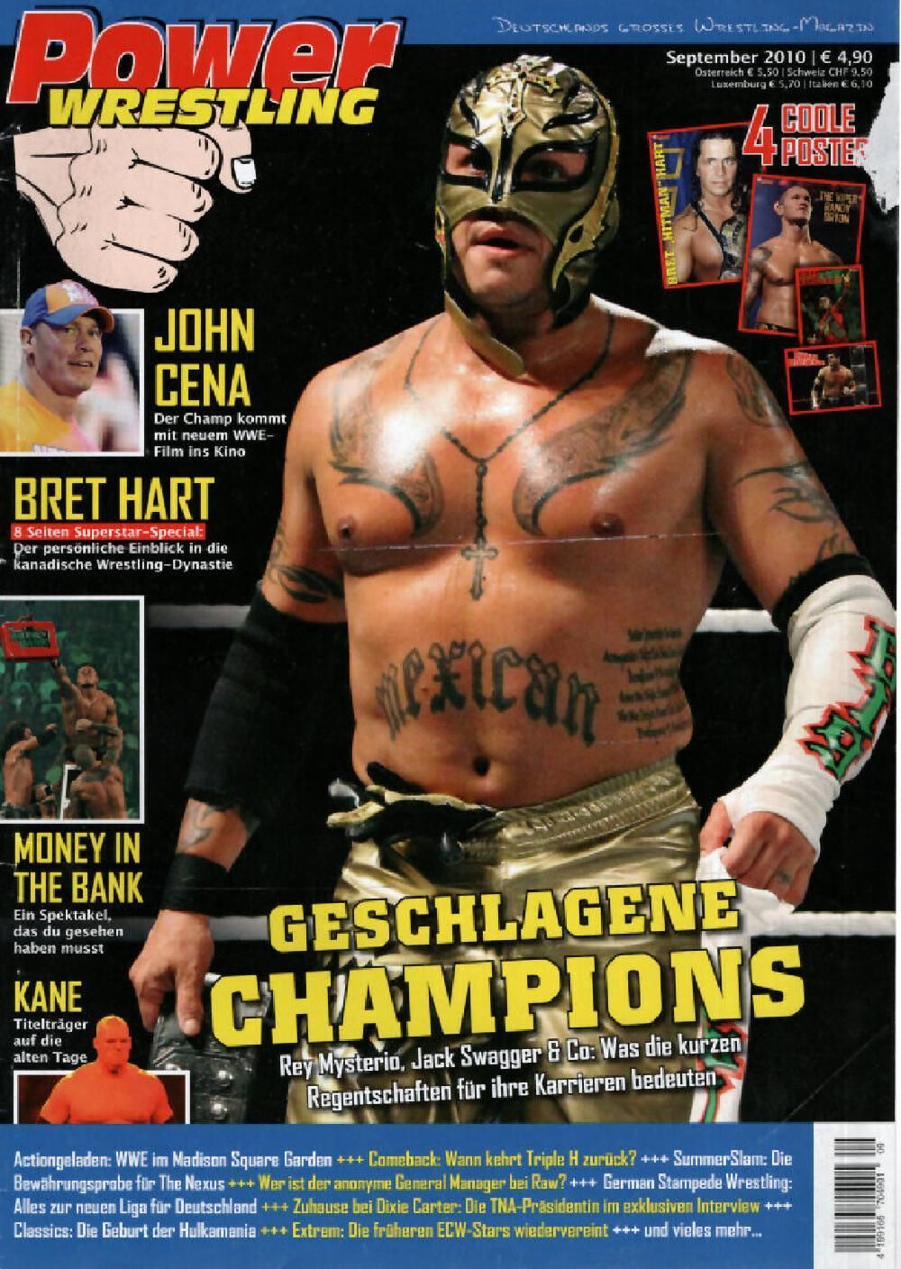 Power Wrestling Magazin Deutschland 2010-09 Rey Mysterio Jack Swagger Kane Bret