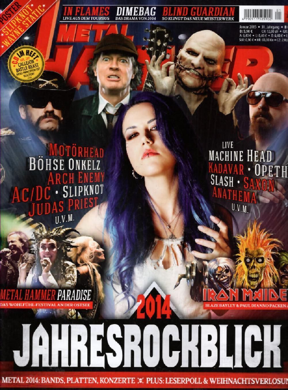 Metal Hammer Magazin Deutschland 2015-01 Lacuna Coil Motörhead Iron Maiden