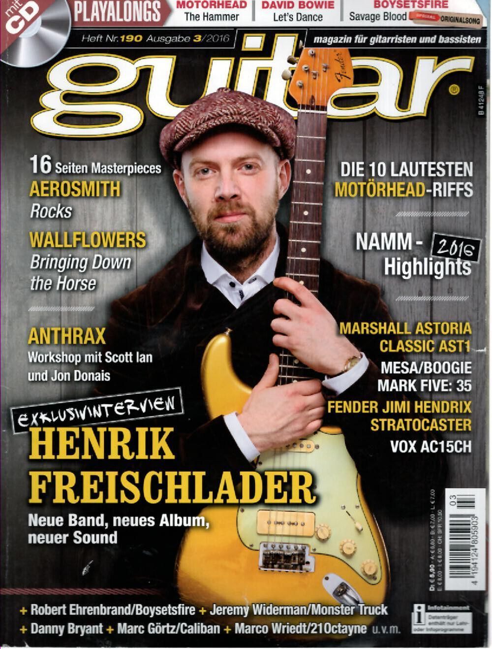 Guitar Magazin Deutschland 2016-03 Henrik Freischlader Anthrax Aerosmith