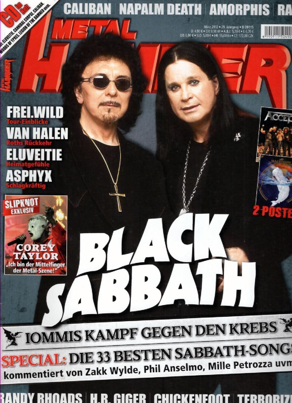Metal Hammer Magazin Deutschland 2012-03 Black Sabbath Slipknot Van Halen