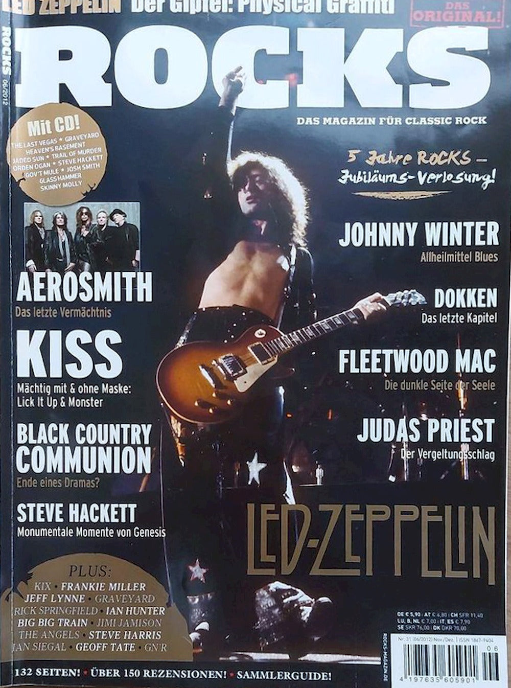 Rocks Magazin Deutschland 2012 #31 Led Zeppelin Johnny Winter Kiss Aerosmith Judas Priest Jimmy Page