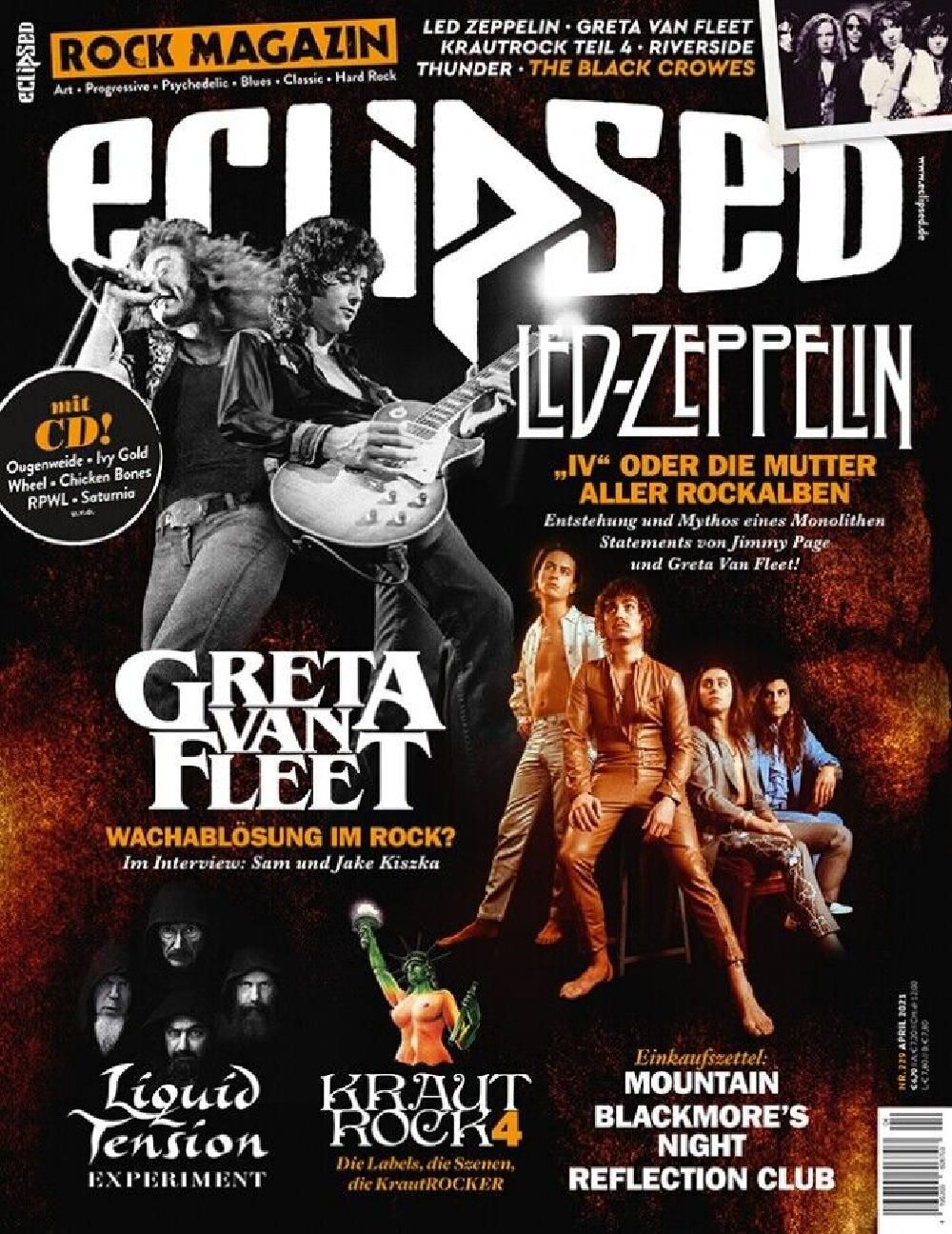 Eclipsed Magazin Deutschland 2021-04 Led Zeppelin Greta Van Fleet Motorpsycho #229