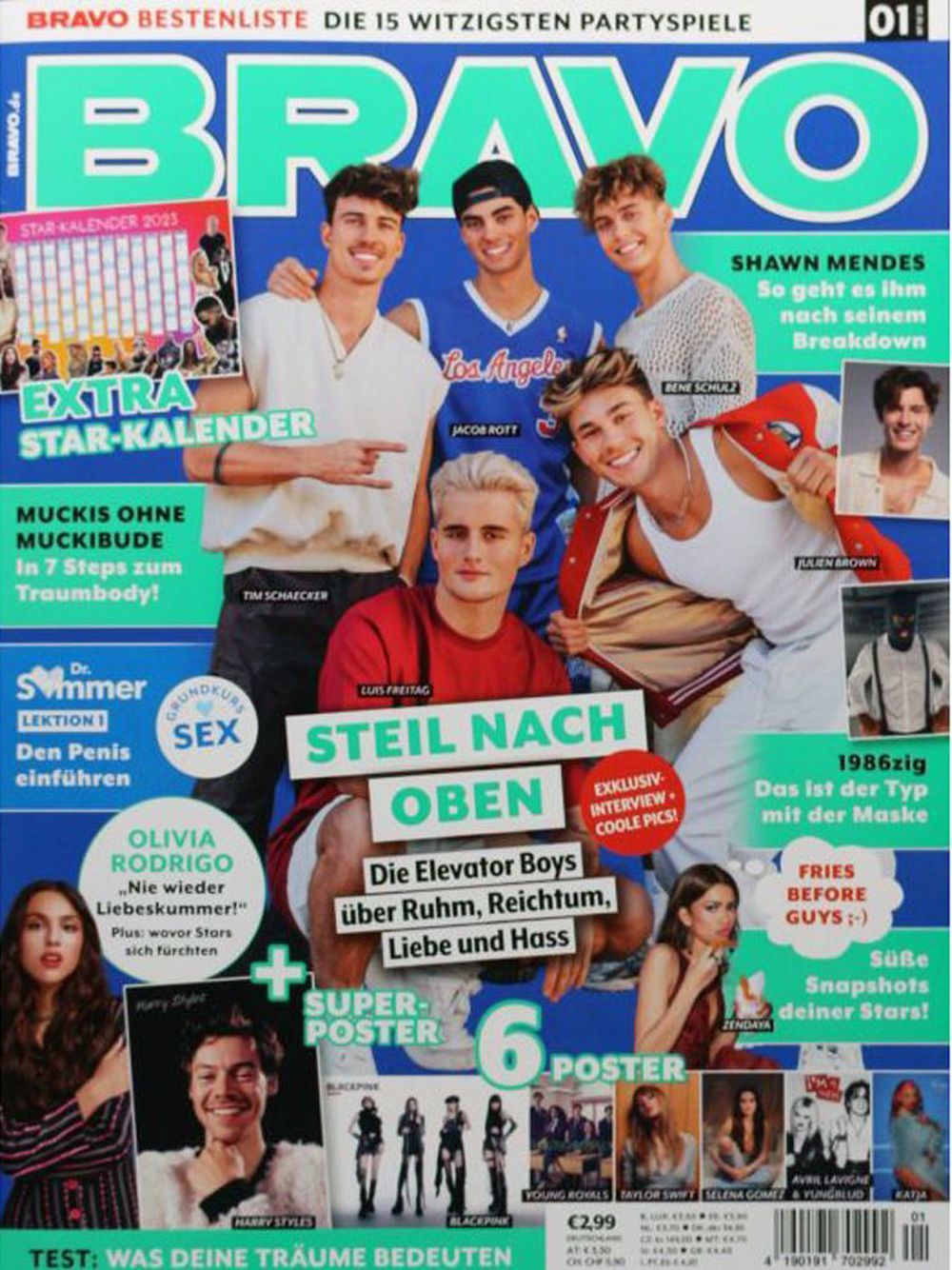 Bravo Magazin Deutschland 2023-01 Elevator Boys Shawn Mendes Harry Styles