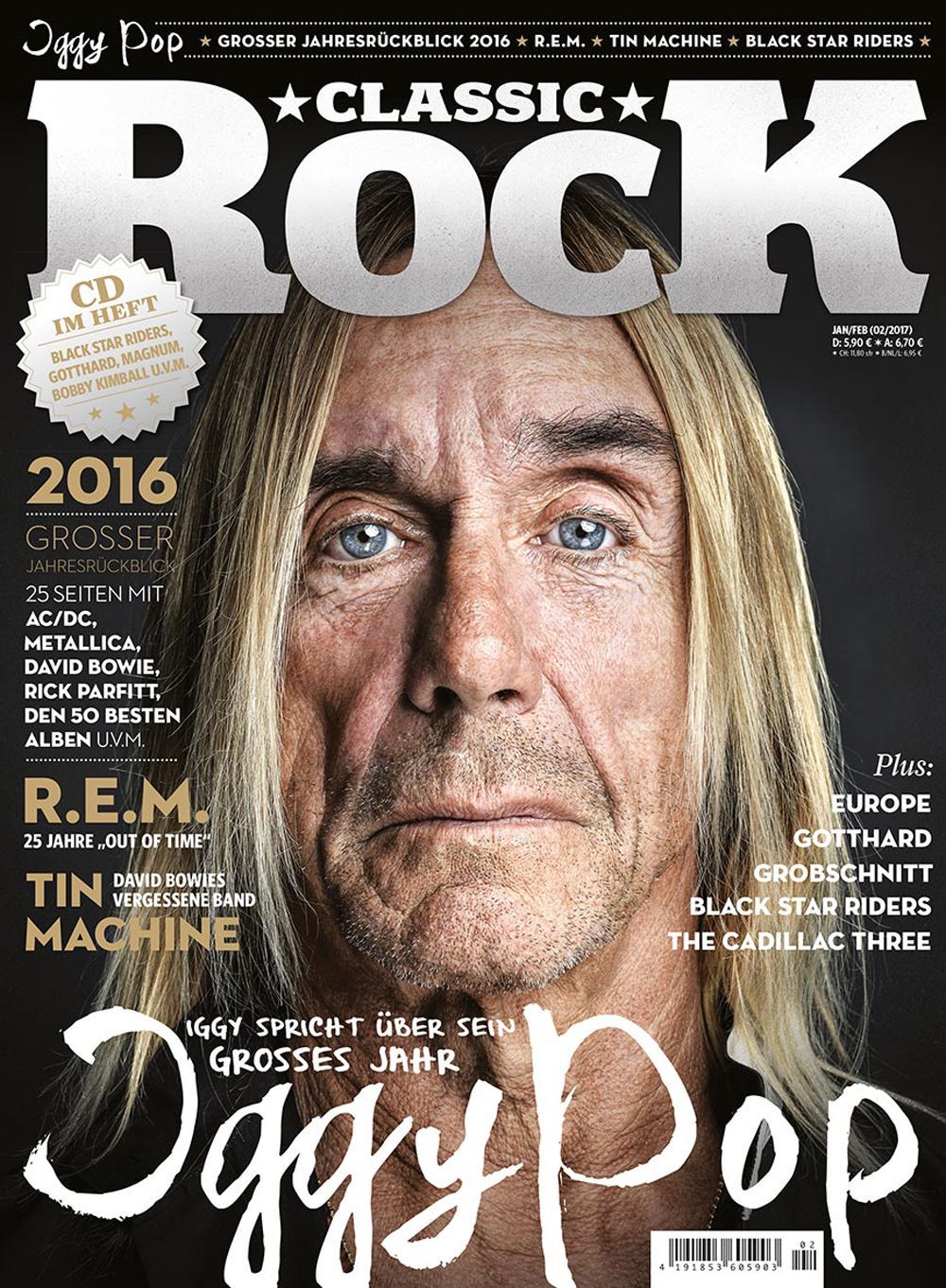 Classic Rock Magazin Deutschland 2016-01+02 Iggy Pop Tin Machine REM Gotthard Europe #57