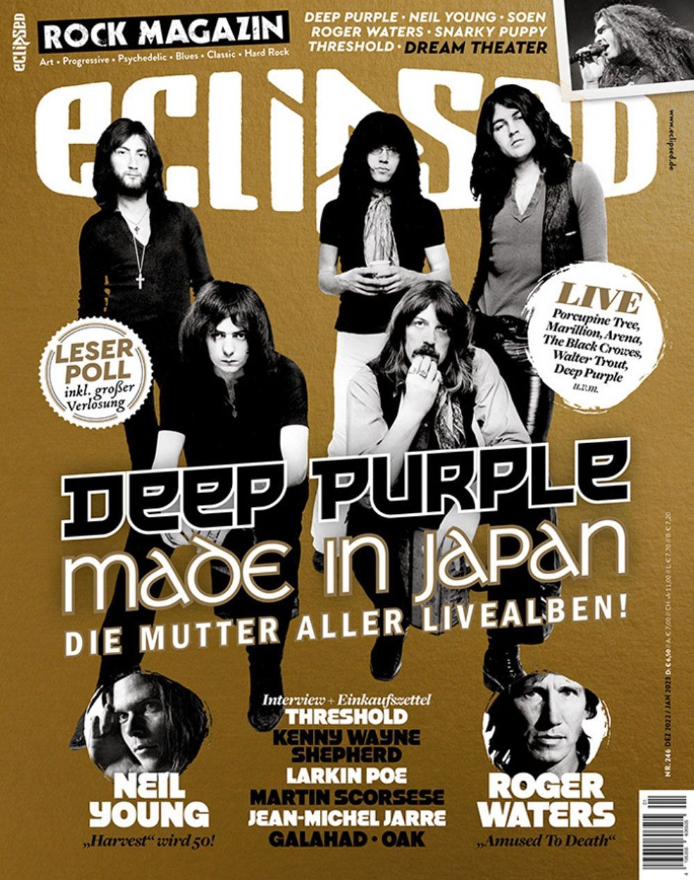 Eclipsed Magazin Deutschland 2022 #246 Deep Purple Snarky Puppy Kenny Wayne Shepherd