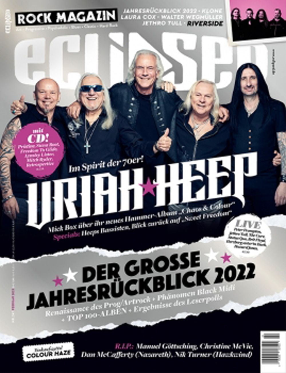 Eclipsed Magazin Deutschland 2023 #247 Uriah Heep Iggy Pop Jethro Tull