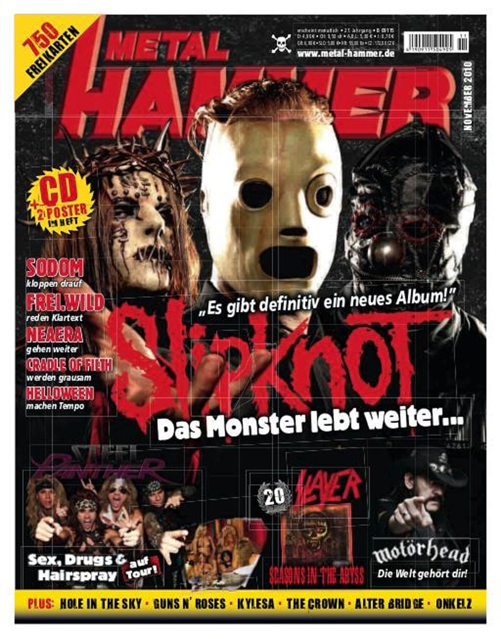 Metal Hammer Magazin Deutschland 2010-11 Slipknot Sodom Neaera Cradle Of Filth
