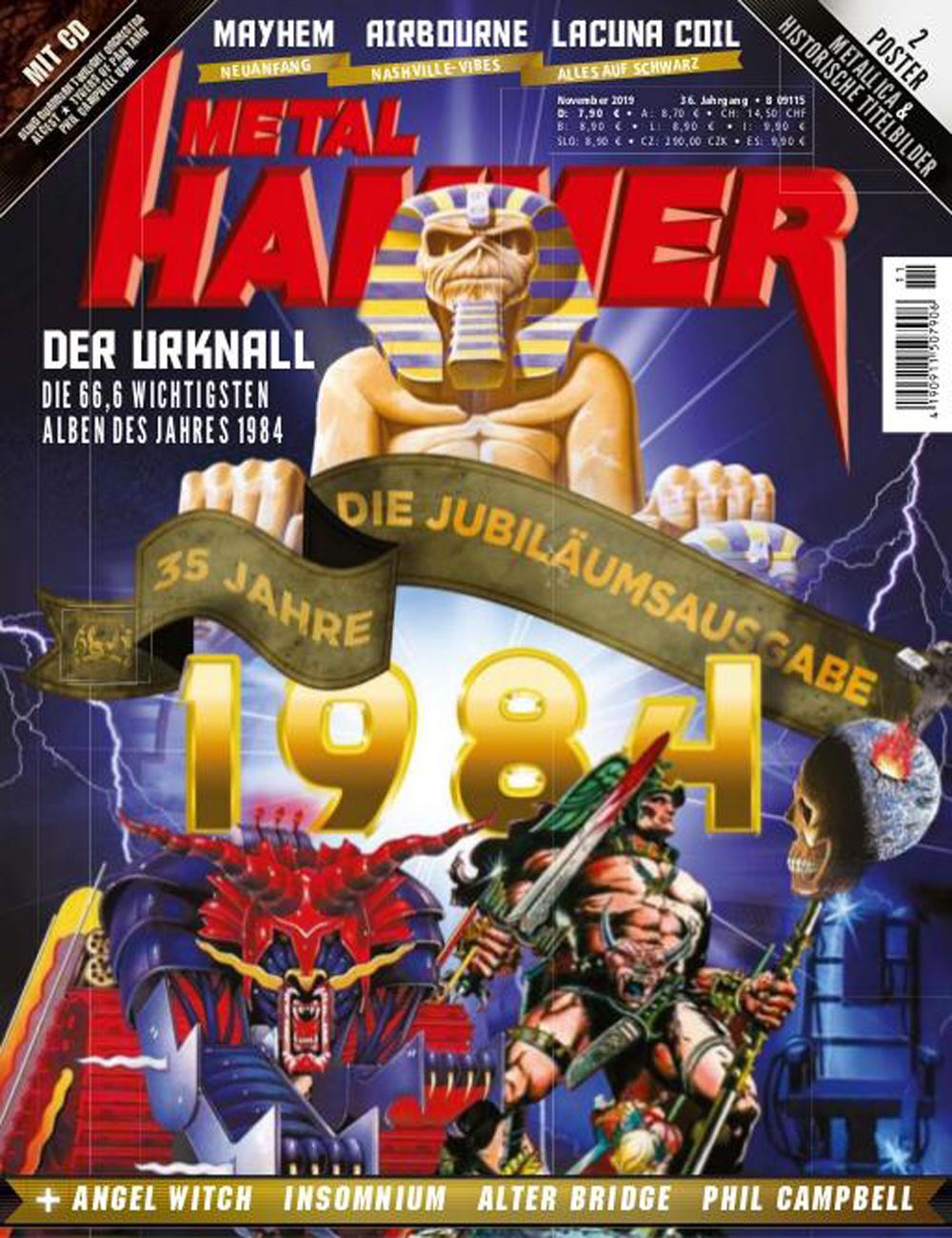 Metal Hammer Magazin Deutschland 2019-11 Mayhem Airbourne Lacuna Coil Angel Witch